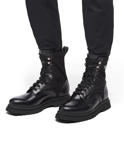 Botas Militares De Piel Cepillada Negro .